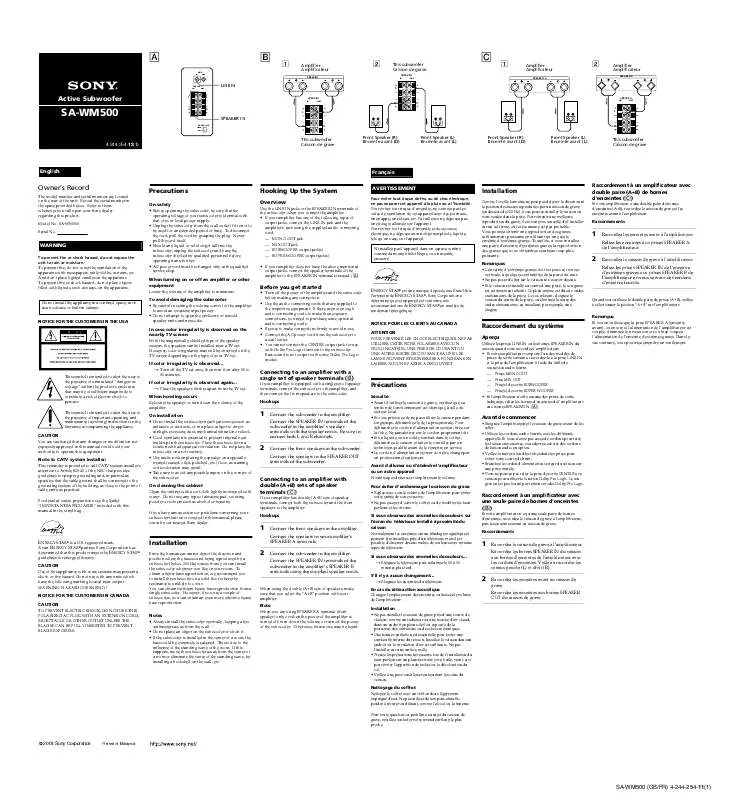 Mode d'emploi SONY CLIE PEG-A-MSC1