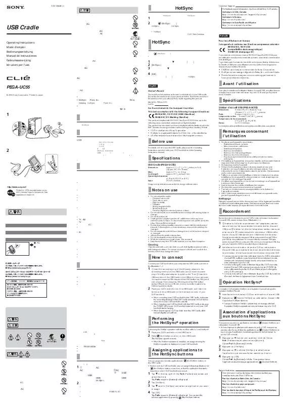 Mode d'emploi SONY PEGA-UC55