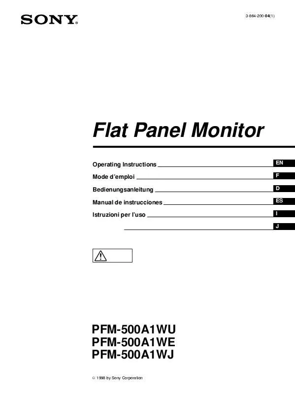 Mode d'emploi SONY PFM-500A1WU