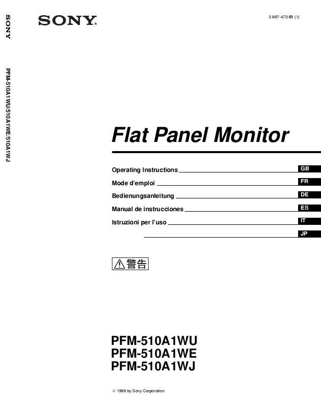 Mode d'emploi SONY PFM-510A1WU