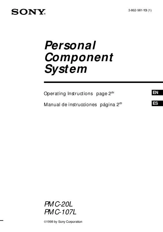 Mode d'emploi SONY PMC-107L