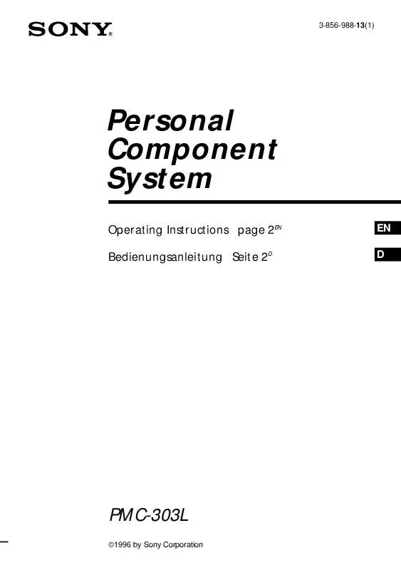 Mode d'emploi SONY PMC-303L