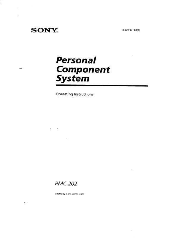 Mode d'emploi SONY PMC-202