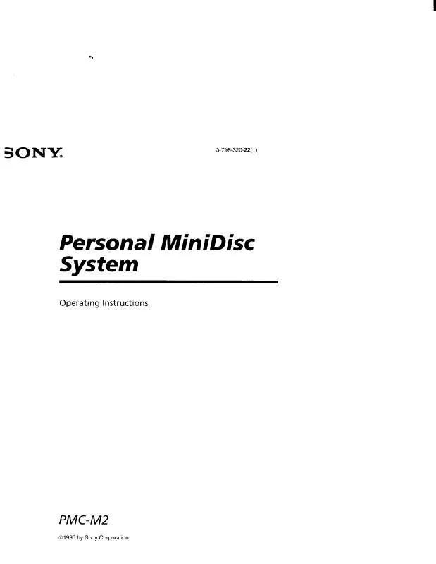 Mode d'emploi SONY PMC-M2