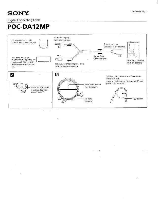 Mode d'emploi SONY POCDA12MP