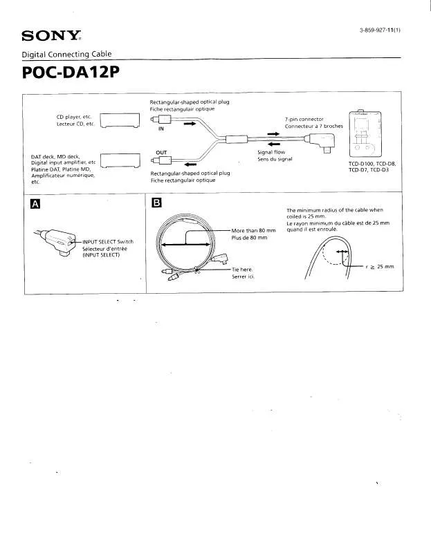 Mode d'emploi SONY POCDA12P