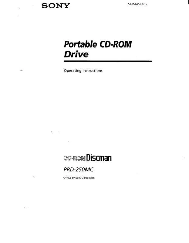 Mode d'emploi SONY PRD250MC