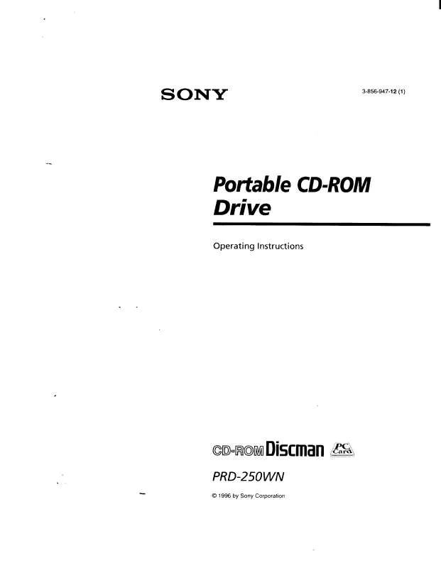 Mode d'emploi SONY PRD250WN