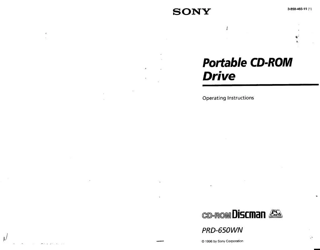 Mode d'emploi SONY PRD650WN