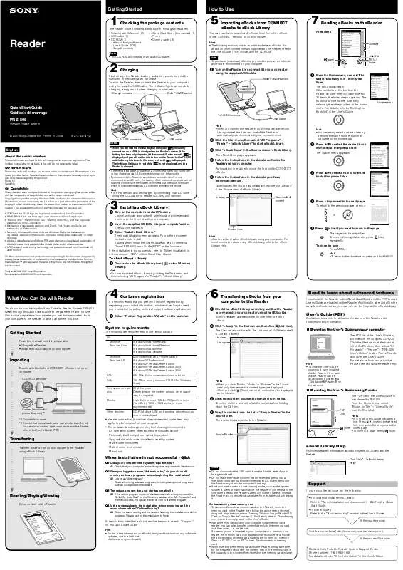 Mode d'emploi SONY PRS-505/LC