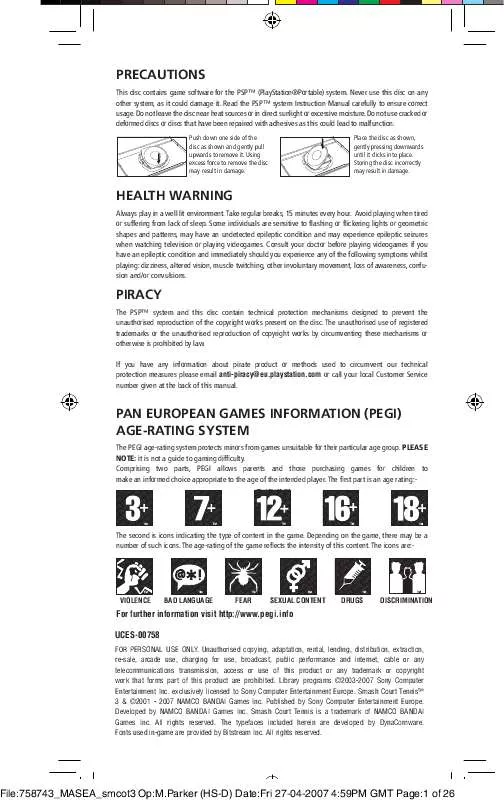 Mode d'emploi SONY PSP-SCT3