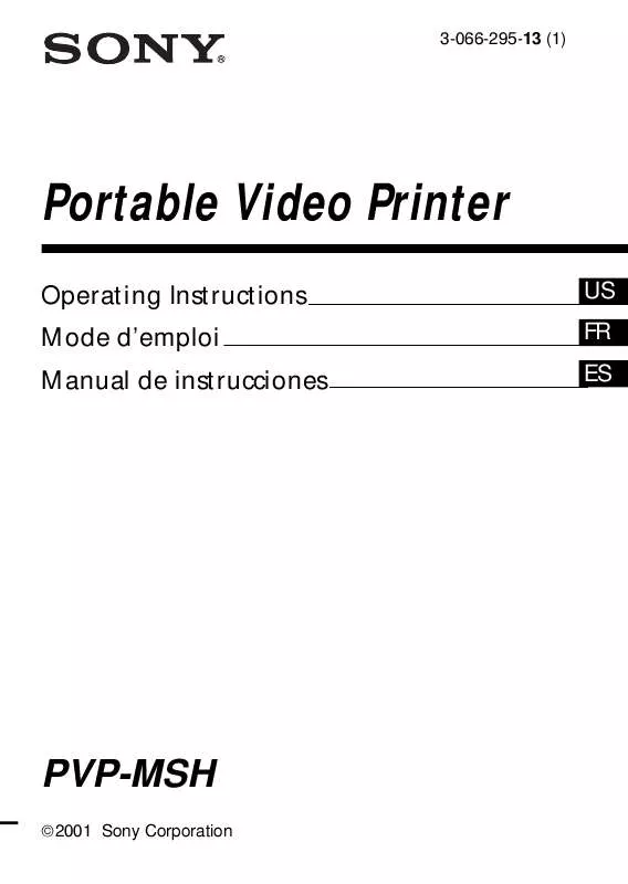 Mode d'emploi SONY PVPMSH