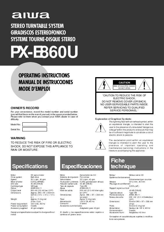 Mode d'emploi SONY PXE860