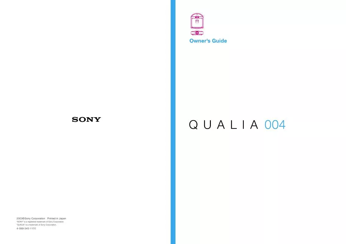 Mode d'emploi SONY Q004R1