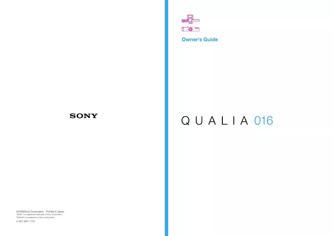 Mode d'emploi SONY QUALIA016