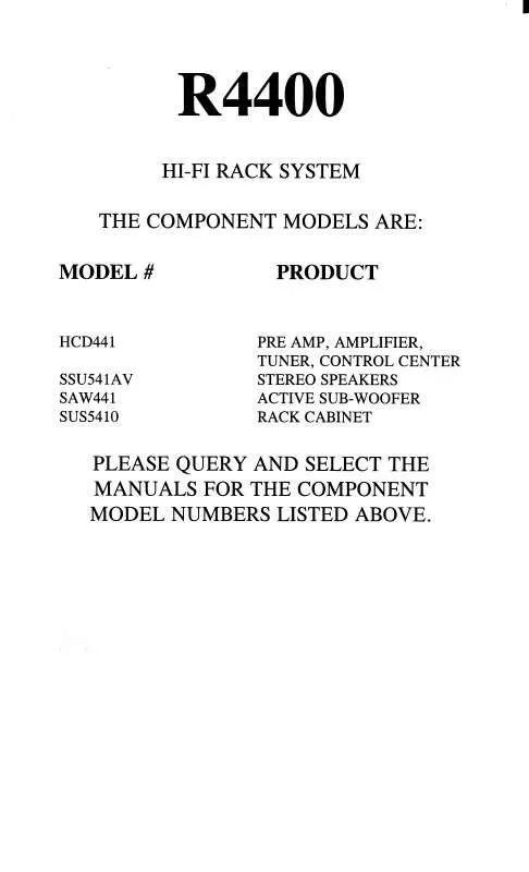 Mode d'emploi SONY R4400