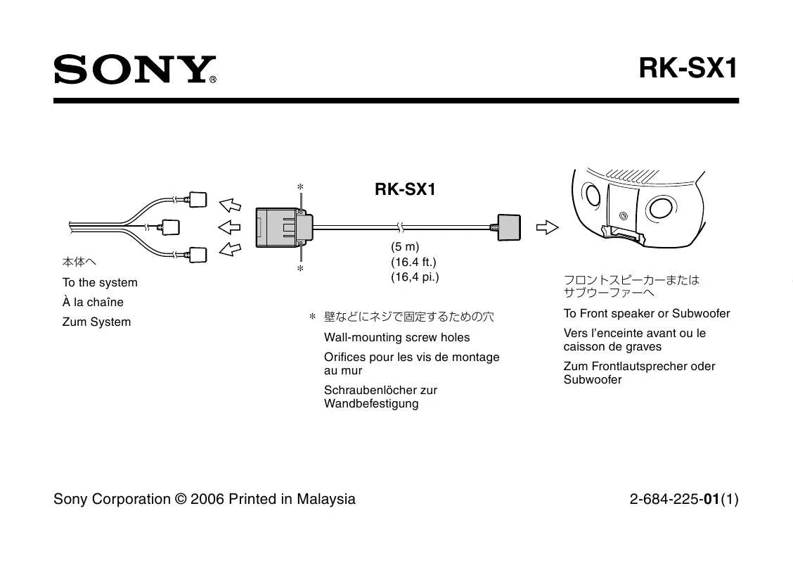 Mode d'emploi SONY RK-SX1