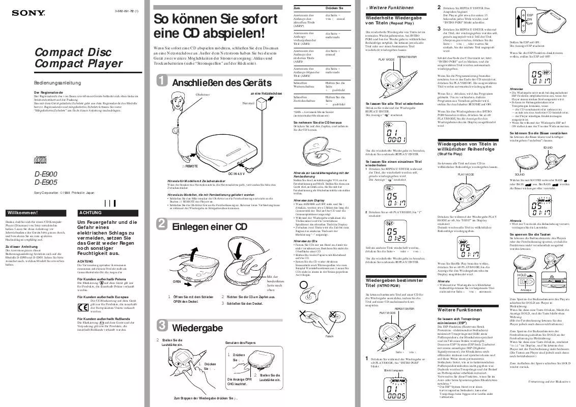 Mode d'emploi SONY RM-KW100