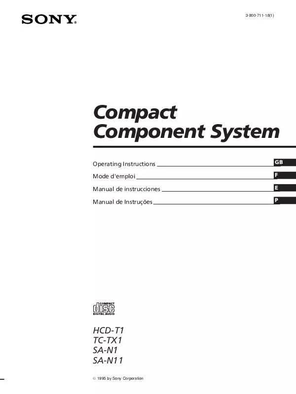 Mode d'emploi SONY SA-N11