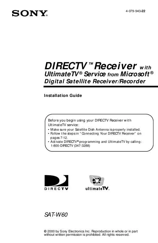 Mode d'emploi SONY SA-TW60