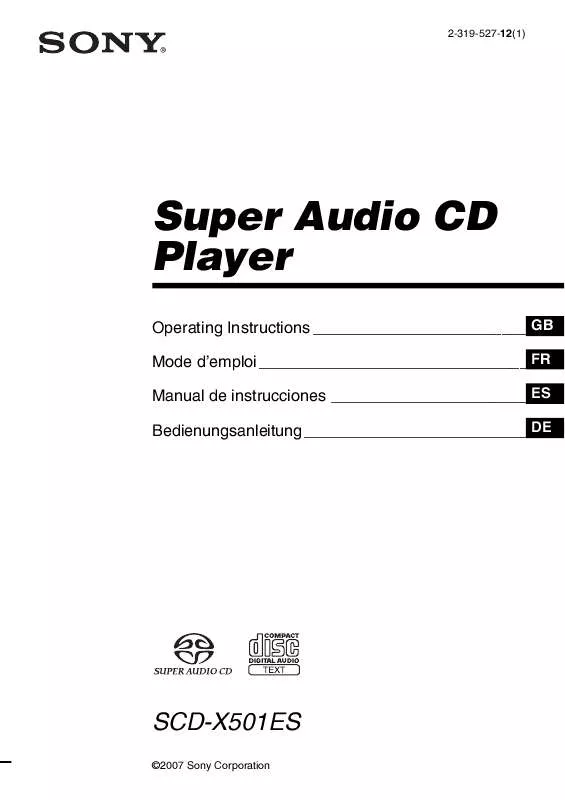 Mode d'emploi SONY SCD-X501ES