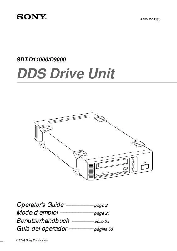 Mode d'emploi SONY SDT-D11000