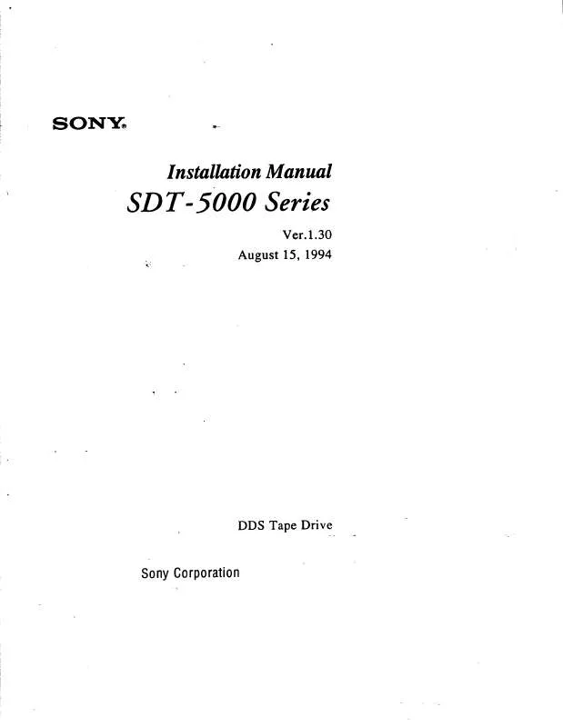 Mode d'emploi SONY SDT5000