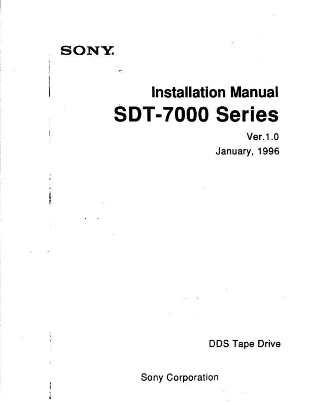 Mode d'emploi SONY SDT7000