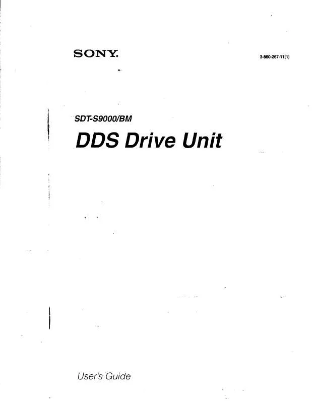 Mode d'emploi SONY SDTS9000BM