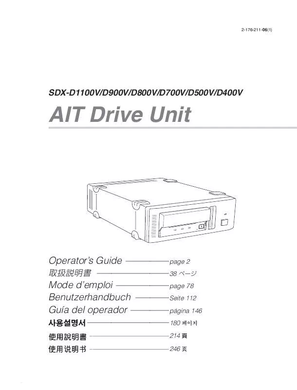 Mode d'emploi SONY SDX-D1100V