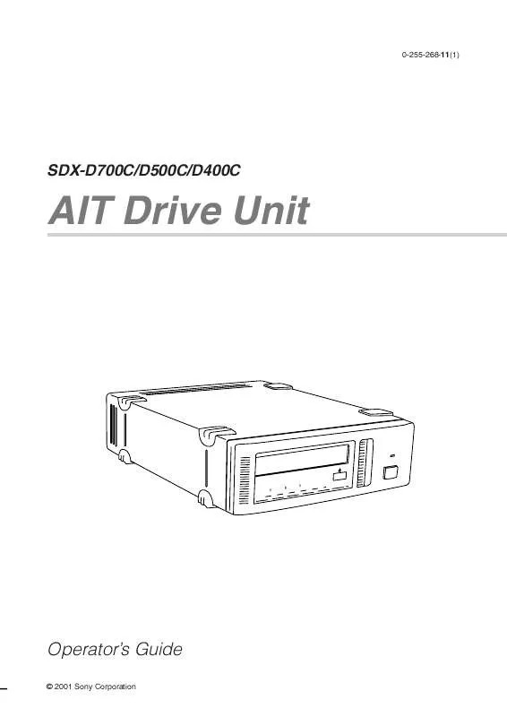 Mode d'emploi SONY SDX-D400C