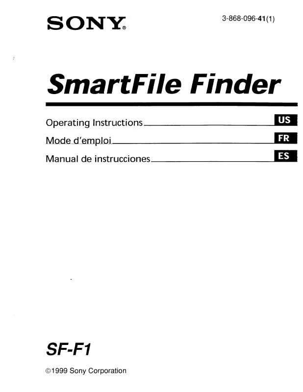 Mode d'emploi SONY SFF1