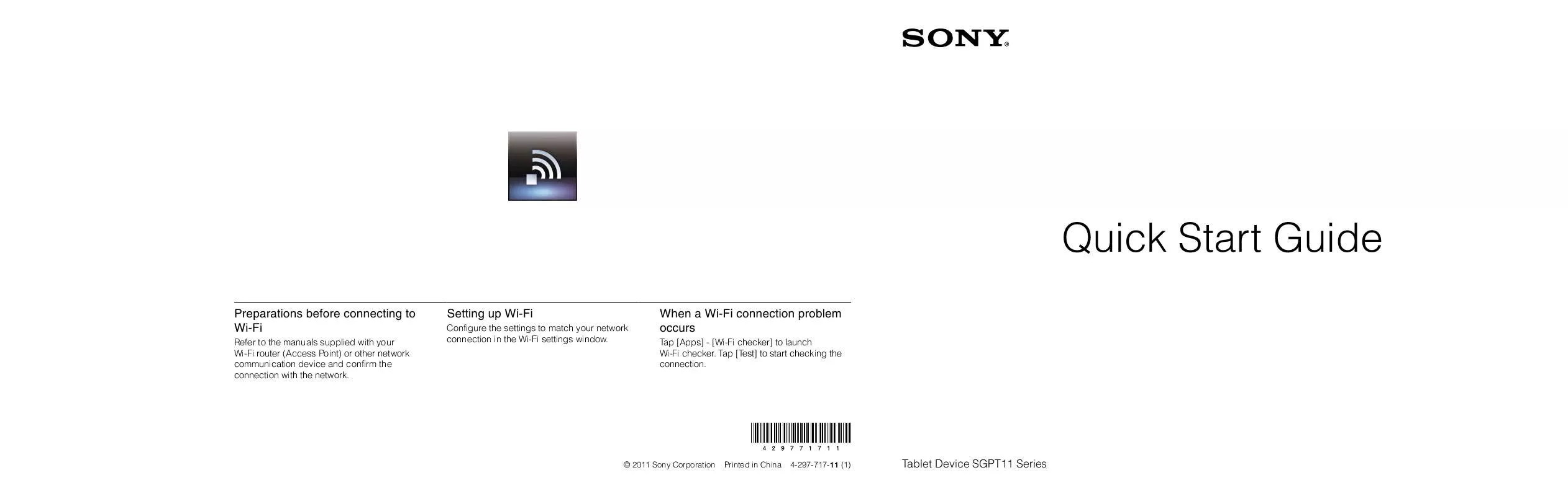 Mode d'emploi SONY SGP-T111