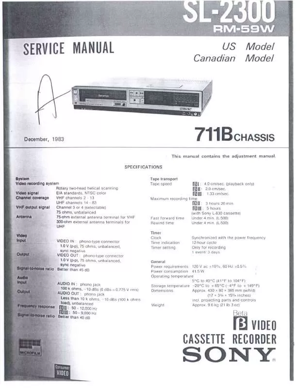 Mode d'emploi SONY SL-2300