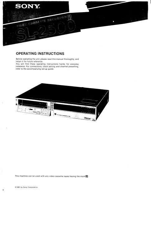 Mode d'emploi SONY SL-2500