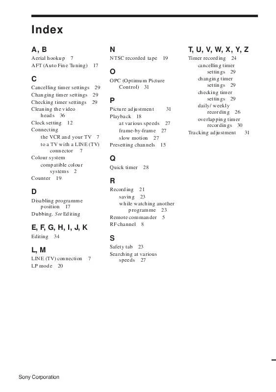 Mode d'emploi SONY SLV-E180EG