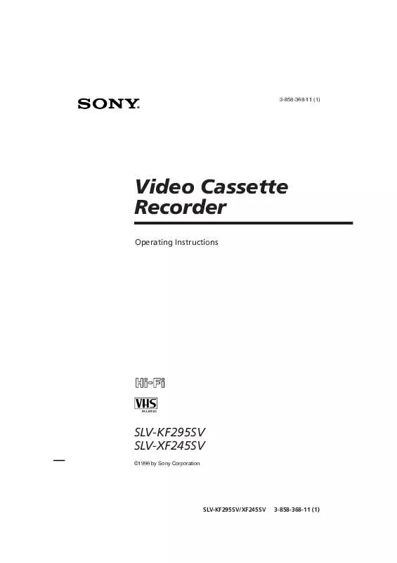 Mode d'emploi SONY SLV-KF295SV