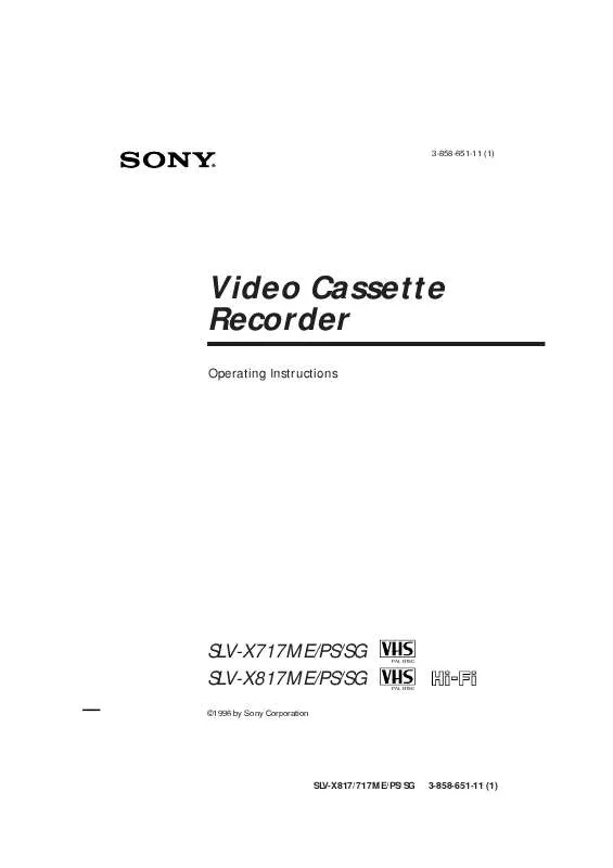 Mode d'emploi SONY SLV-X817ME