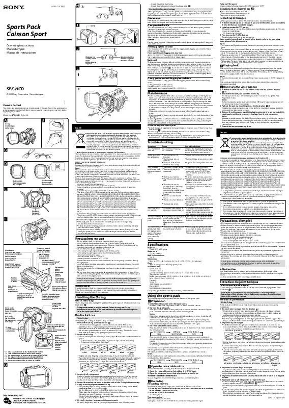 Mode d'emploi SONY SPK-HCD