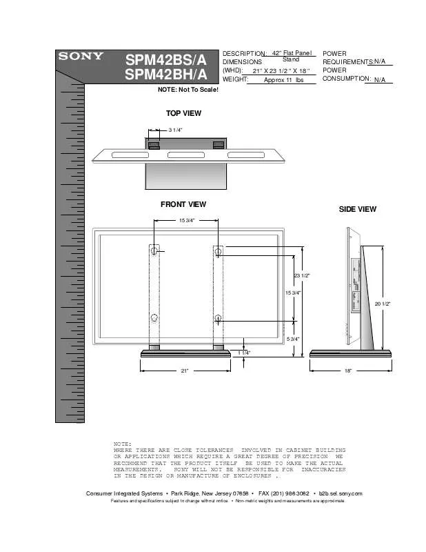 Mode d'emploi SONY SPM-42BSA