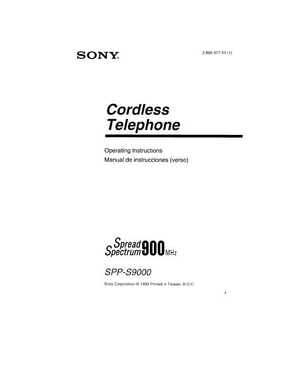 Mode d'emploi SONY SPP-S9000