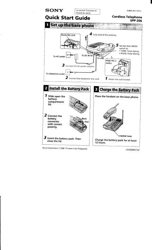 Mode d'emploi SONY SPP-206