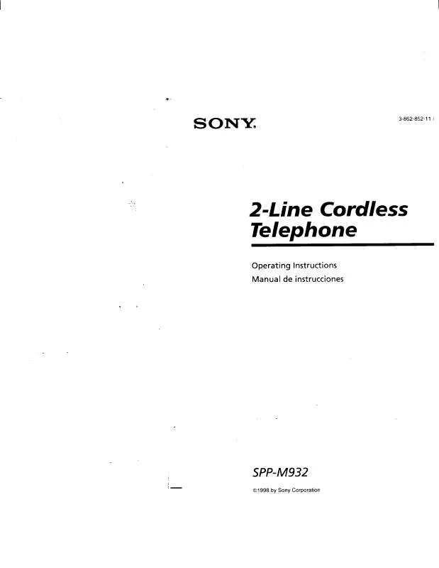 Mode d'emploi SONY SPP-M932