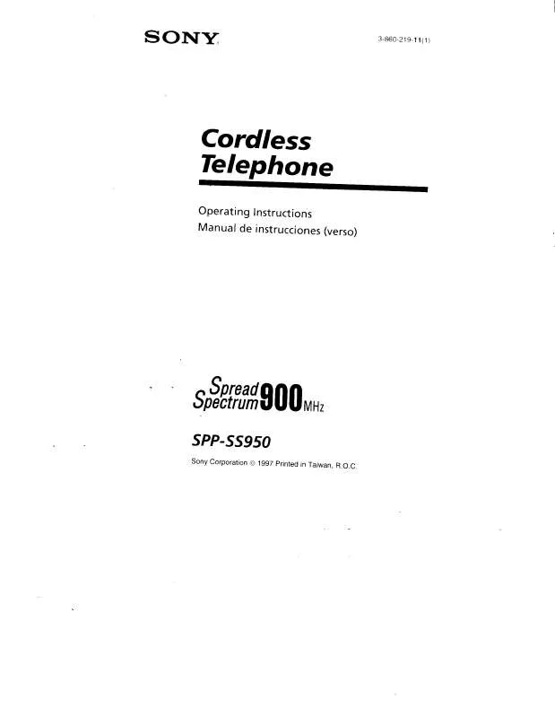 Mode d'emploi SONY SPP-SS950