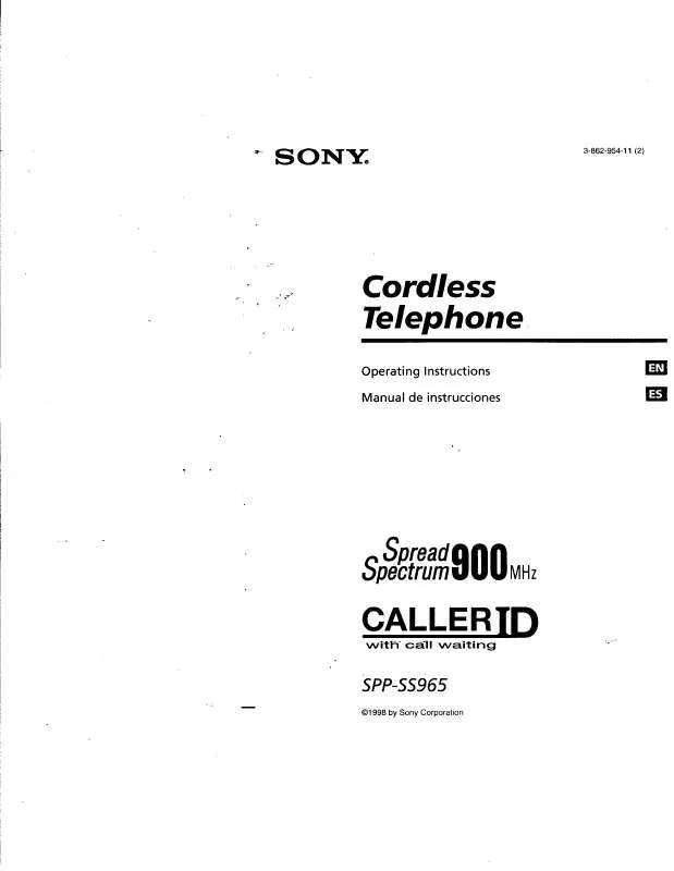 Mode d'emploi SONY SPP-SS965