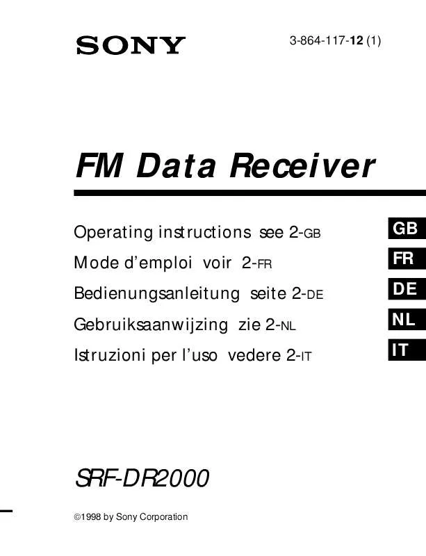 Mode d'emploi SONY SRF-DR2000