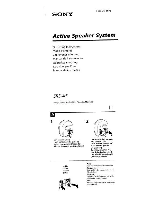 Mode d'emploi SONY SRSA5