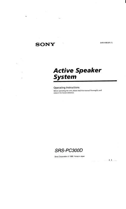 Mode d'emploi SONY SRSPC300D