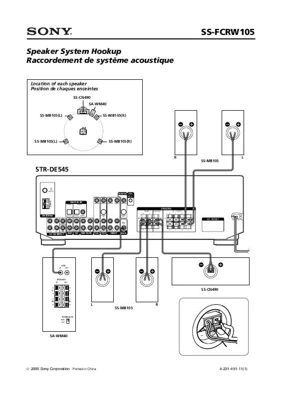 Mode d'emploi SONY SS-FCRW105