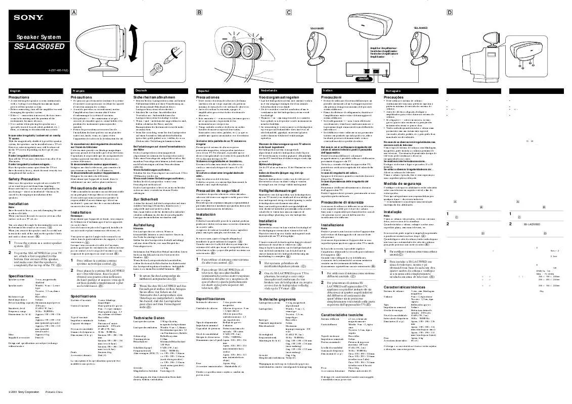 Mode d'emploi SONY SS-LAC505ED